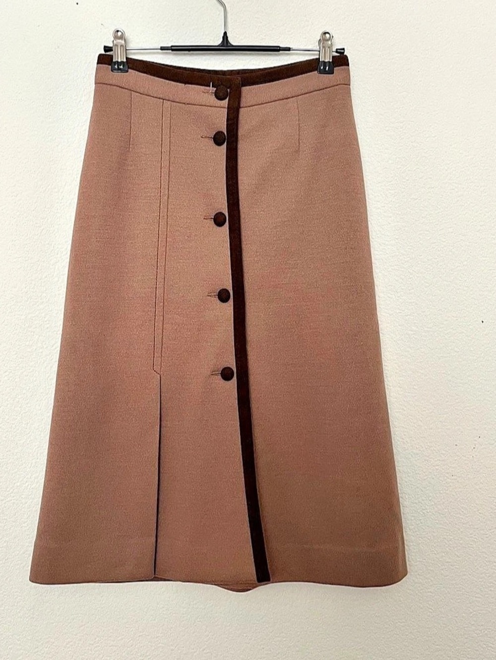 Unique Vintage 1970s Japanese Button Midi Skirt